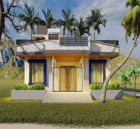 village single floor home front design 3d|Creating Your Village Retreat: Single Floor Home Front Design Trends.